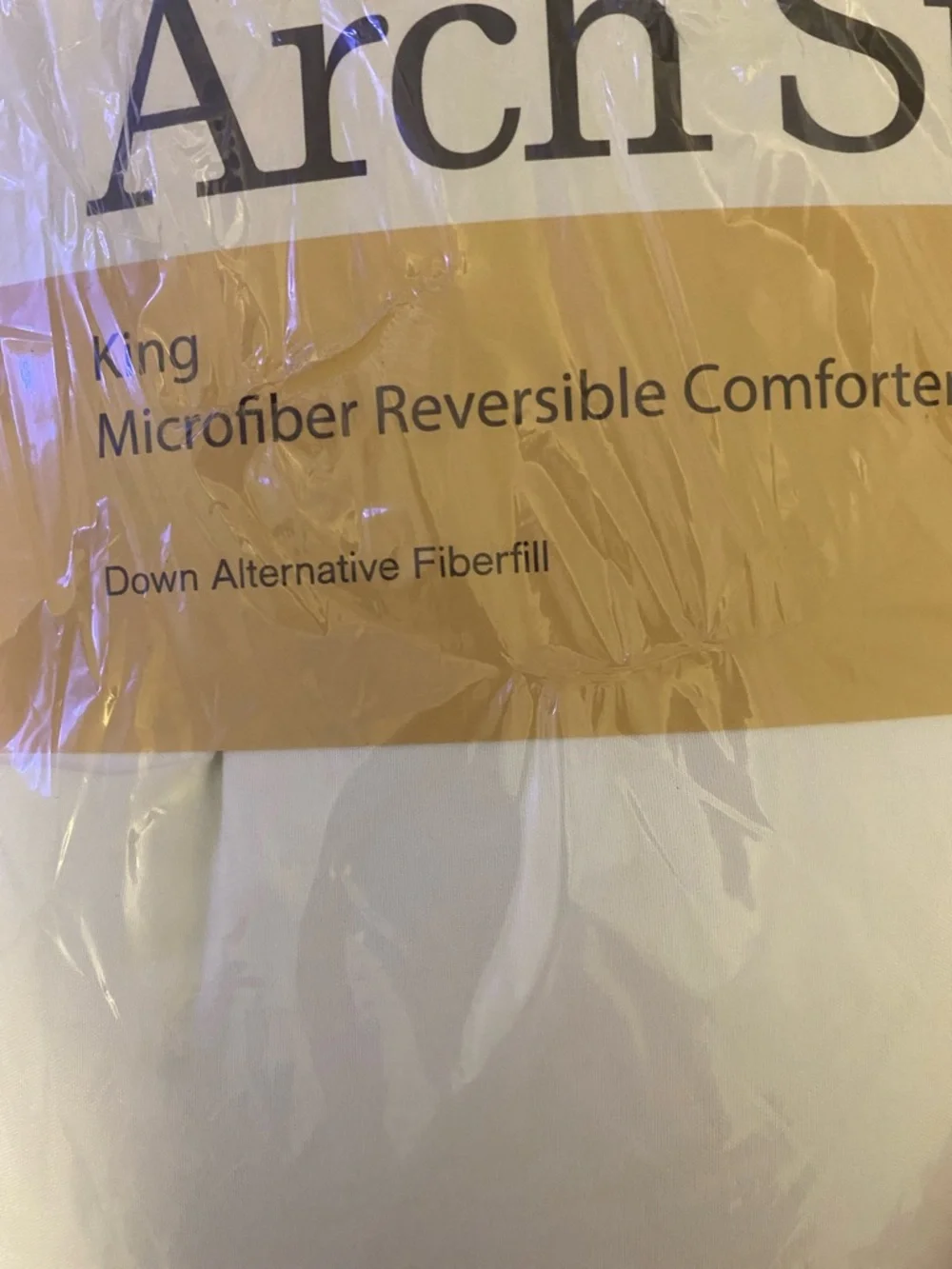 White Microfiber Reversible Comforter - King